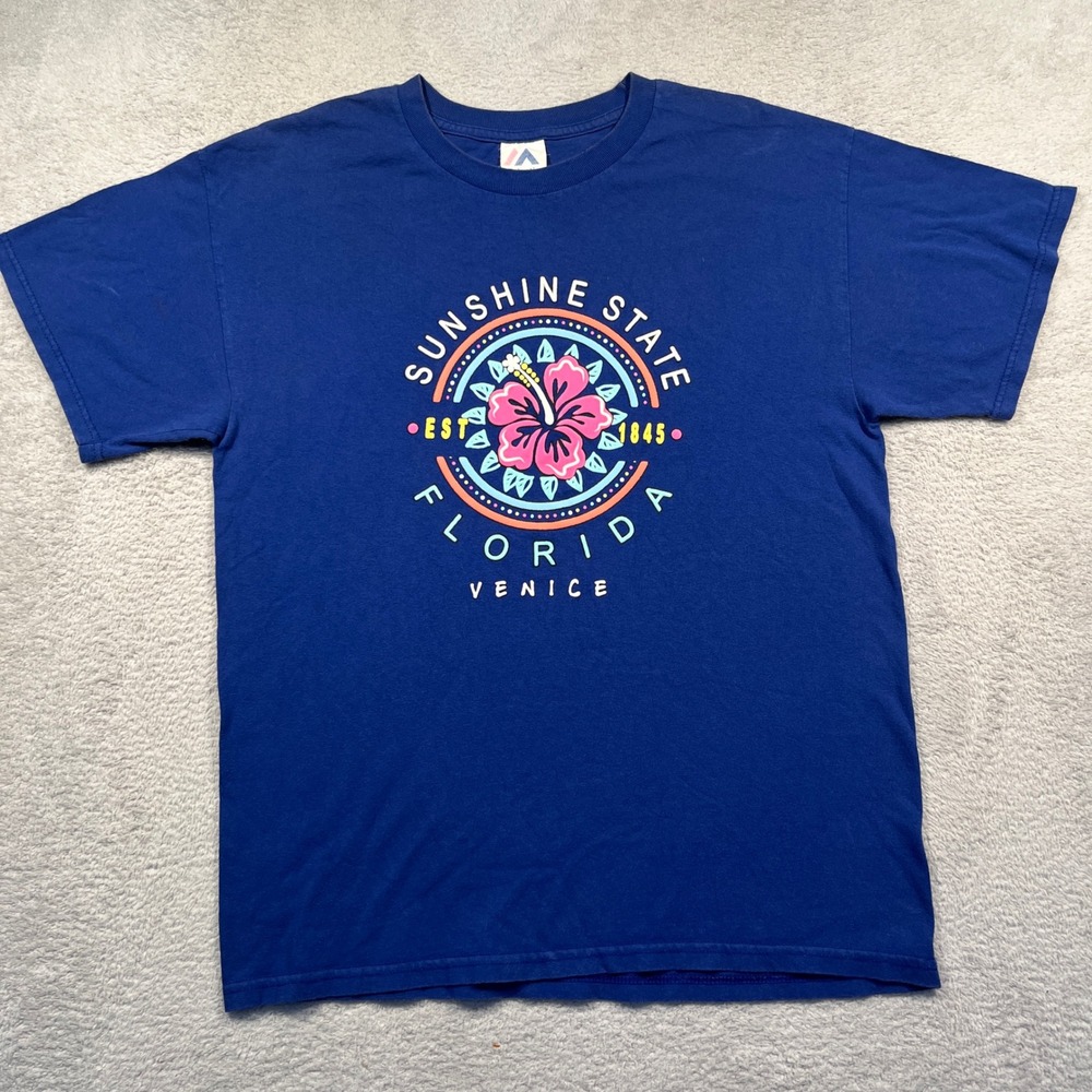 Vintage Y2K Majestic Florida Venice TShirt Sunshine State Graphic Tee L Souvenir